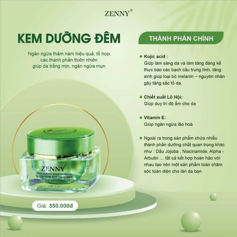 Bộ đôi kem Zenny chính hãng được nghiên cứu riêng với làn da phụ nữ Việt